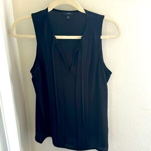 J.Crew Black Pleated Front Sleeveless Blouse Sz XS
